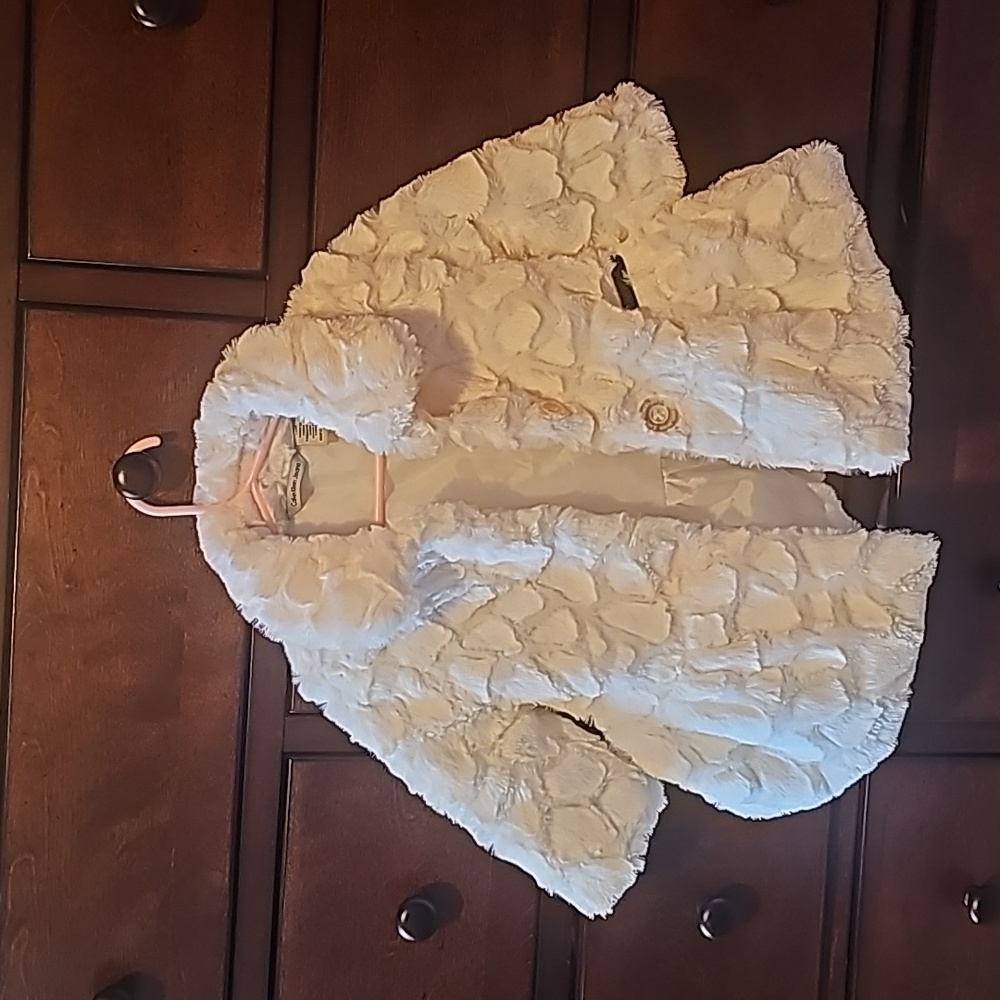 Calvin Klein Fluffy white 12 month jacket.